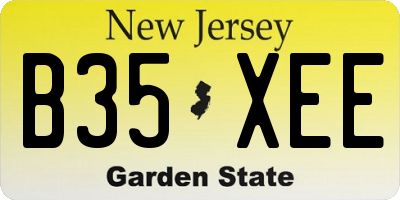 NJ license plate B35XEE