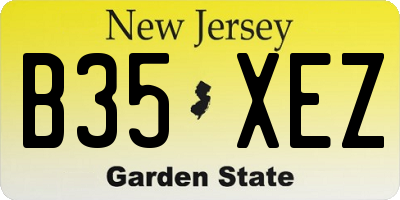 NJ license plate B35XEZ