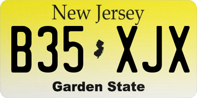 NJ license plate B35XJX