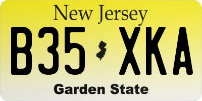 NJ license plate B35XKA