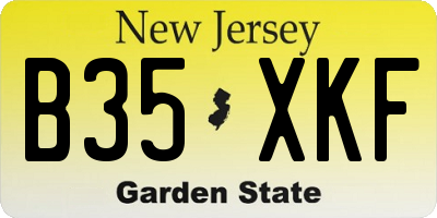 NJ license plate B35XKF
