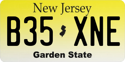 NJ license plate B35XNE