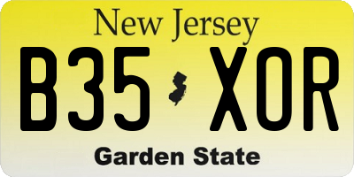 NJ license plate B35XOR