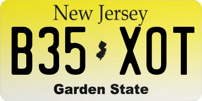 NJ license plate B35XOT