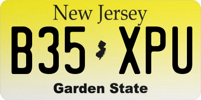 NJ license plate B35XPU