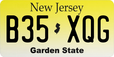 NJ license plate B35XQG