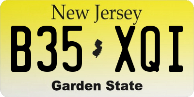NJ license plate B35XQI