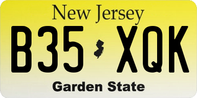 NJ license plate B35XQK