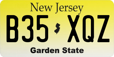 NJ license plate B35XQZ