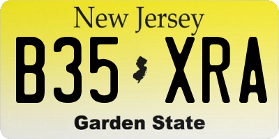 NJ license plate B35XRA
