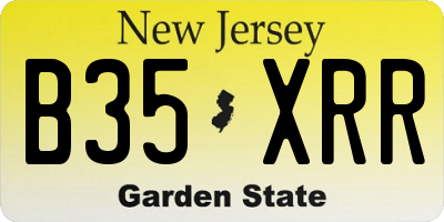 NJ license plate B35XRR