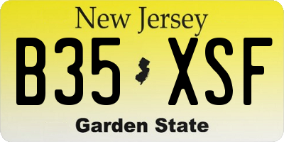 NJ license plate B35XSF