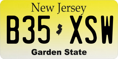 NJ license plate B35XSW