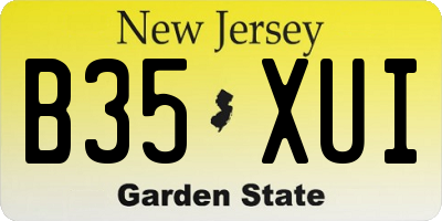 NJ license plate B35XUI