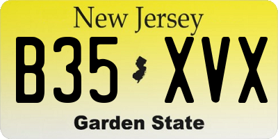 NJ license plate B35XVX