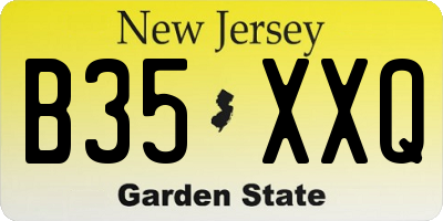 NJ license plate B35XXQ