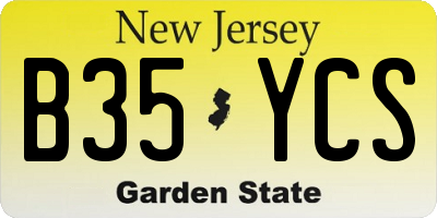 NJ license plate B35YCS