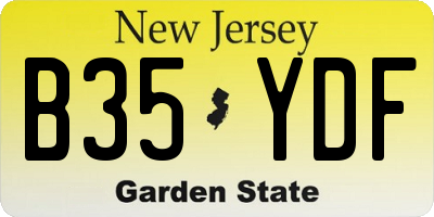 NJ license plate B35YDF