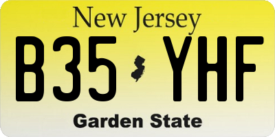 NJ license plate B35YHF