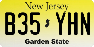 NJ license plate B35YHN