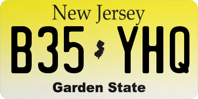 NJ license plate B35YHQ