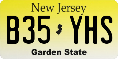 NJ license plate B35YHS