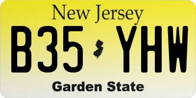 NJ license plate B35YHW