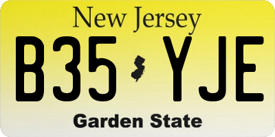 NJ license plate B35YJE