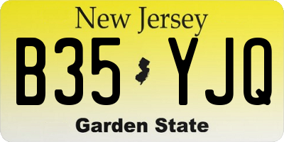 NJ license plate B35YJQ