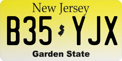 NJ license plate B35YJX