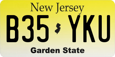 NJ license plate B35YKU