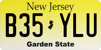 NJ license plate B35YLU