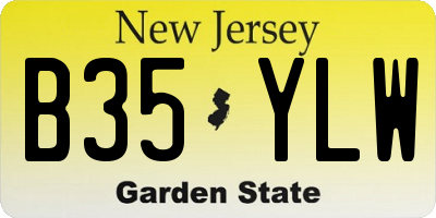 NJ license plate B35YLW