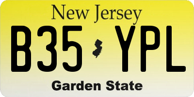 NJ license plate B35YPL