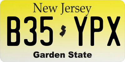 NJ license plate B35YPX