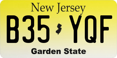 NJ license plate B35YQF
