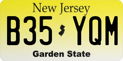 NJ license plate B35YQM