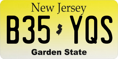 NJ license plate B35YQS