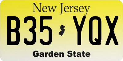 NJ license plate B35YQX