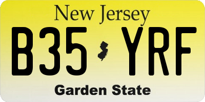 NJ license plate B35YRF