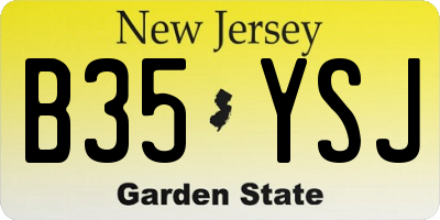 NJ license plate B35YSJ