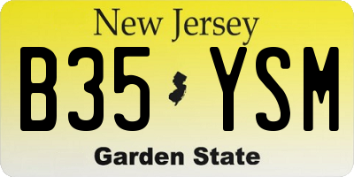 NJ license plate B35YSM