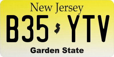 NJ license plate B35YTV