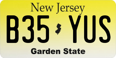 NJ license plate B35YUS