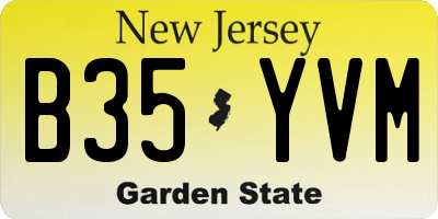 NJ license plate B35YVM