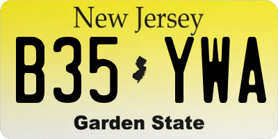 NJ license plate B35YWA