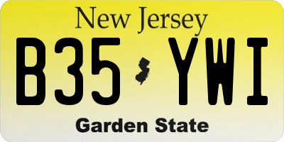 NJ license plate B35YWI