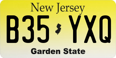 NJ license plate B35YXQ