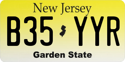 NJ license plate B35YYR