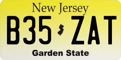 NJ license plate B35ZAT